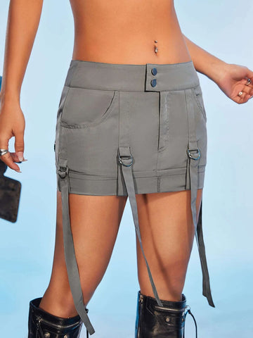 ICON Flap Pocket Buckle Detail Skirt