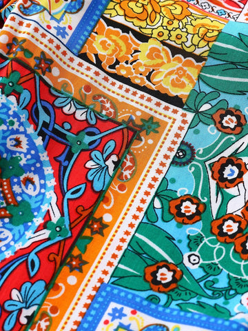 Baby Scarf And Floral Print Jogger Pants