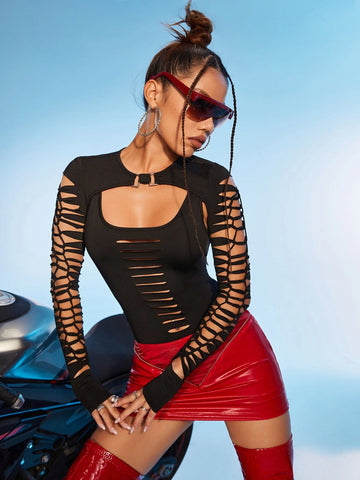 ICON Cut Out Front Cami Bodysuit & Super Crop Top