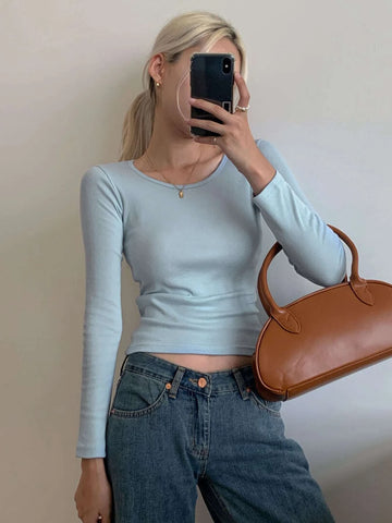 DAZY Solid Round Neck Tee