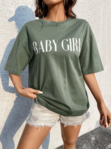 Letter Graphic Drop Shoulder Tee