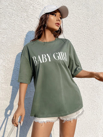 Letter Graphic Drop Shoulder Tee