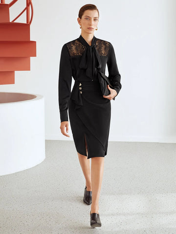 MOTF PREMIUM STRAIGHT RUFFLE OVERLAY SKIRT