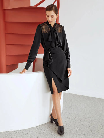 MOTF PREMIUM STRAIGHT RUFFLE OVERLAY SKIRT