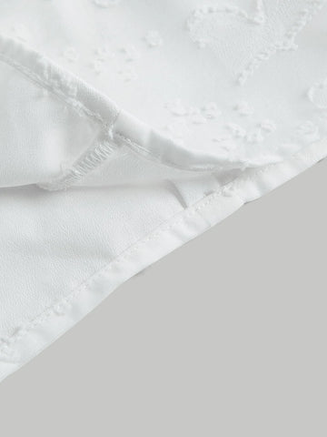 MOD Frill Trim Tie Neck Puff Sleeve Crop Blouse