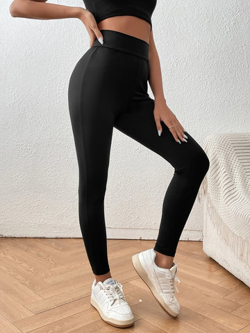 Solid Tie Back Leggings