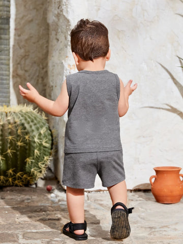 Baby Letter Graphic Tank Top & Track Shorts