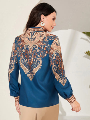 Paisley & Floral Print Button Through Shirt