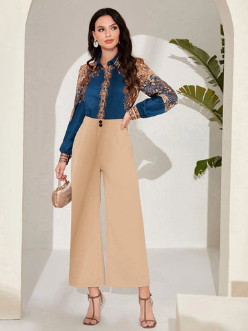 Paisley & Floral Print Button Through Shirt