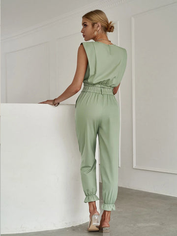 Sollinarry Shoulder Pad Tank Top & Carrot Pants