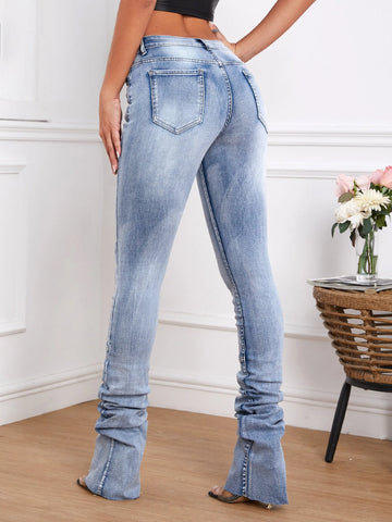 Tall Raw Hem Flare Leg Jeans