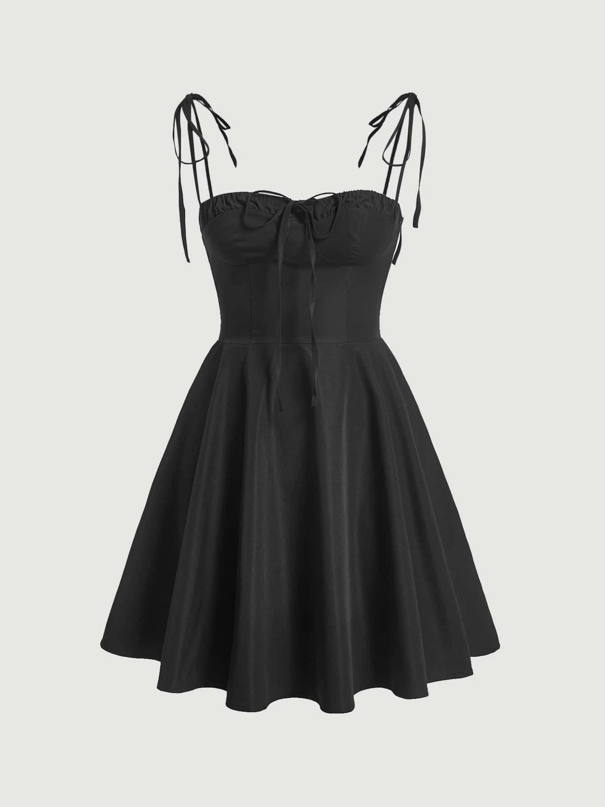 Solid Tie Shoulder Cami Dress