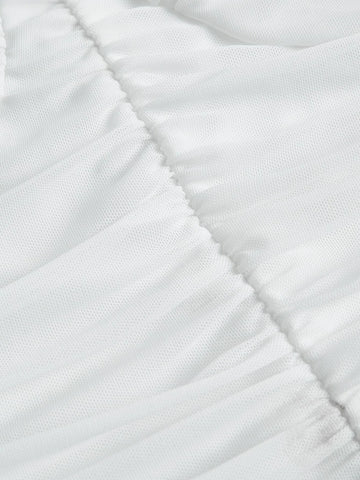 MOD Solid Ruched Crop Tee