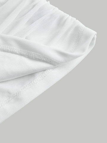 MOD Solid Ruched Crop Tee