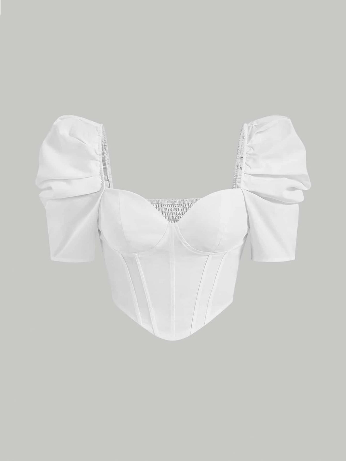 MOD Sweetheart Neck Puff Sleeve Shirred Back Blouse