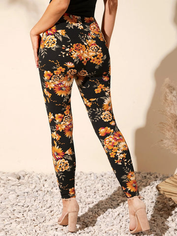 EMERY ROSE Floral Print High Waist Leggings