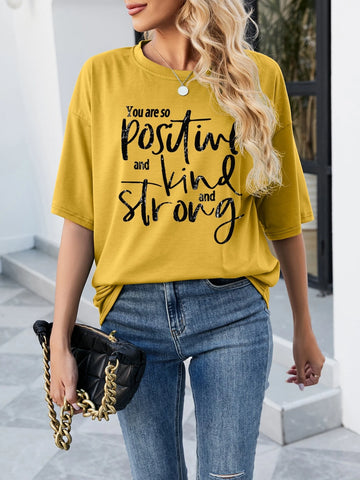 Slogan Graphic Drop Shoulder Tee