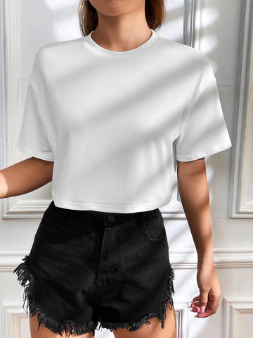 EZwear Solid Drop Shoulder Tee