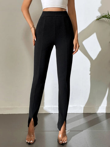 High Waist Split Hem Pants