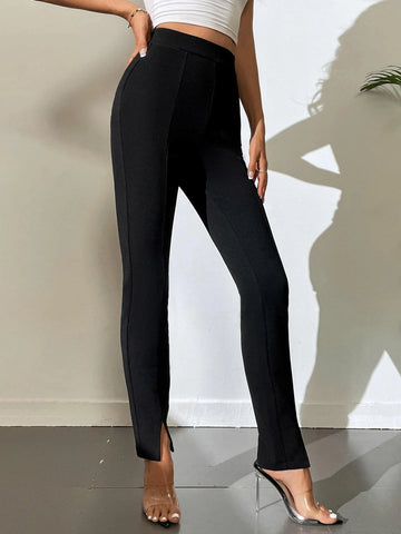 High Waist Split Hem Pants