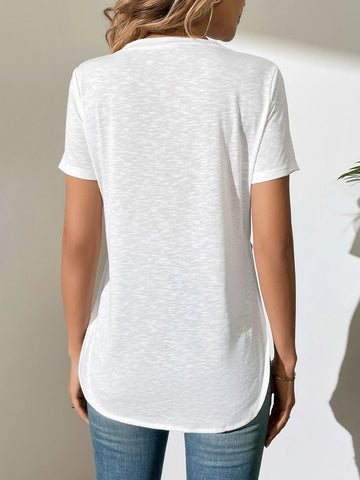 Solid V Neck Tee
