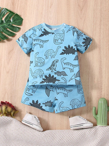 Baby Dinosaur Print Tee & Shorts