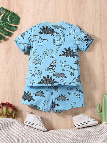 Baby Dinosaur Print Tee & Shorts