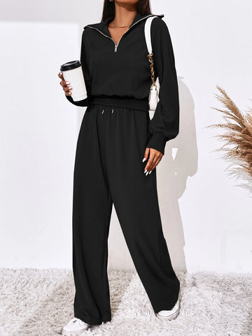 Half Zip Raglan Sleeve Sweatshirt & Pants