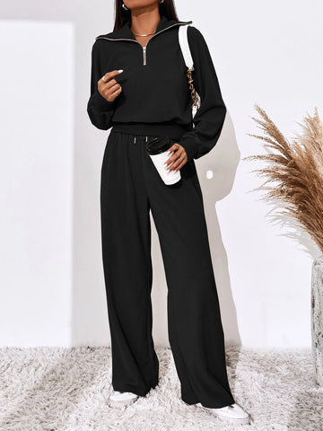 Half Zip Raglan Sleeve Sweatshirt & Pants