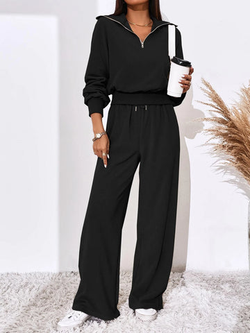 Half Zip Raglan Sleeve Sweatshirt & Pants