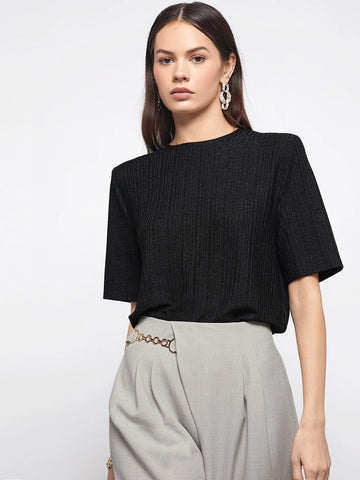 BIZwear Solid Rib-knit Tee