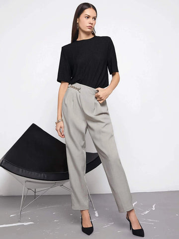 BIZwear Solid Rib-knit Tee