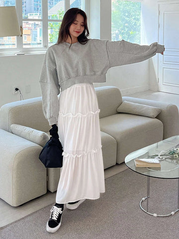 DAZY High Waist Frill Trim Skirt