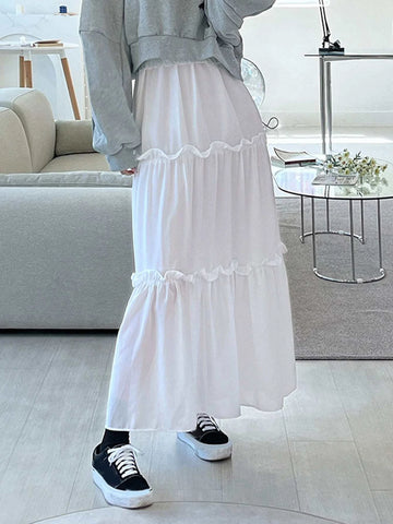 DAZY High Waist Frill Trim Skirt