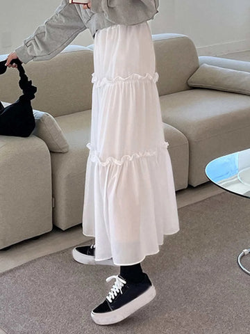 DAZY High Waist Frill Trim Skirt