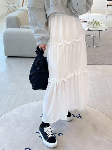 DAZY High Waist Frill Trim Skirt