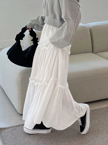 DAZY High Waist Frill Trim Skirt