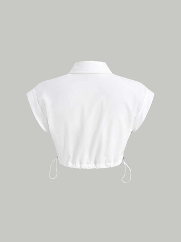 MOD Dual Pocket Batwing Sleeve Crop Shirt