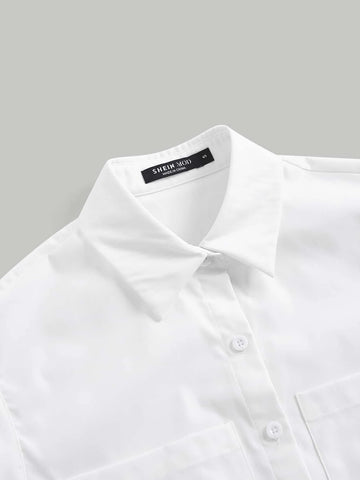 MOD Dual Pocket Batwing Sleeve Crop Shirt