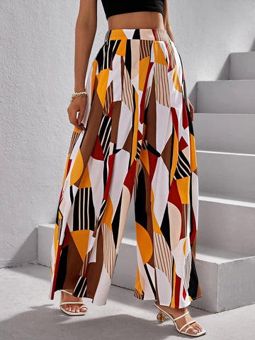 VCAY Geo Print Wide Leg Pants