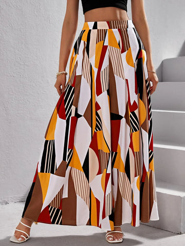 VCAY Geo Print Wide Leg Pants