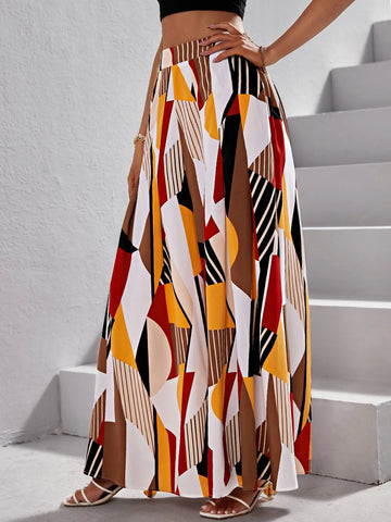 VCAY Geo Print Wide Leg Pants
