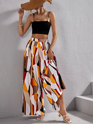 VCAY Geo Print Wide Leg Pants