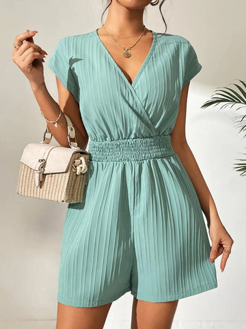 Surplice Neck Batwing Sleeve Romper