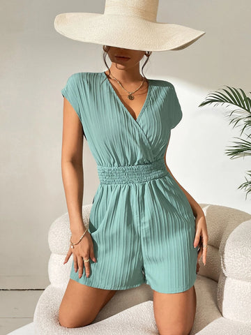 Surplice Neck Batwing Sleeve Romper