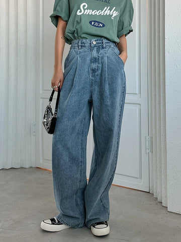 DAZY High Waist Straight Leg Jeans