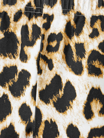 Baby Leopard Patched Pocket Tank Top & Biker Shorts