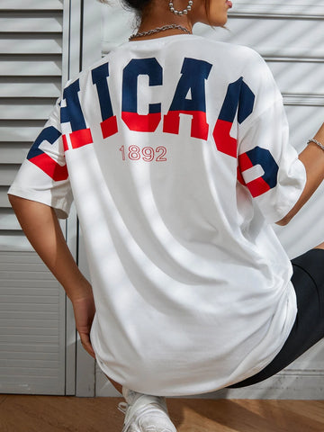 Letter Graphic Drop Shoulder Tee