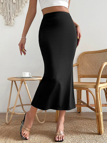 High Waist Mermaid Hem Skirt