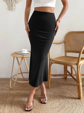 High Waist Mermaid Hem Skirt